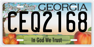 GA license plate CEQ2168