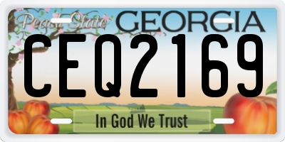 GA license plate CEQ2169