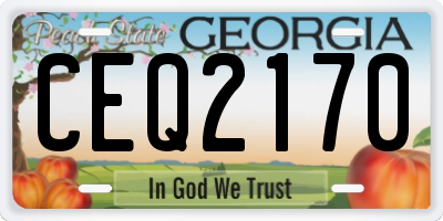 GA license plate CEQ2170