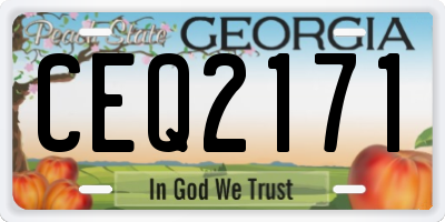 GA license plate CEQ2171