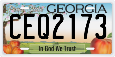 GA license plate CEQ2173