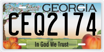 GA license plate CEQ2174
