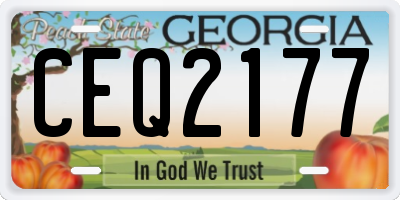 GA license plate CEQ2177