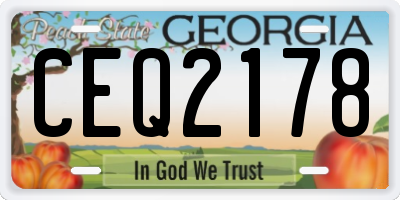 GA license plate CEQ2178
