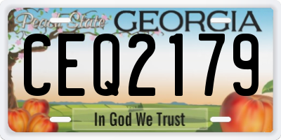 GA license plate CEQ2179