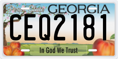 GA license plate CEQ2181