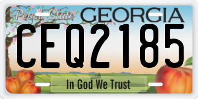 GA license plate CEQ2185