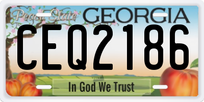 GA license plate CEQ2186