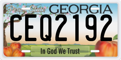 GA license plate CEQ2192
