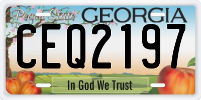 GA license plate CEQ2197