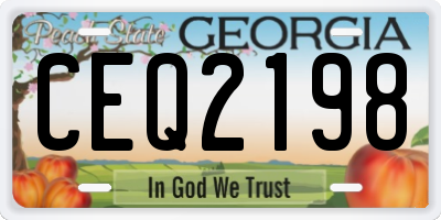 GA license plate CEQ2198