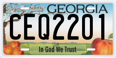 GA license plate CEQ2201