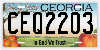 GA license plate CEQ2203