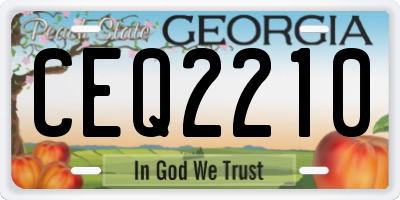 GA license plate CEQ2210