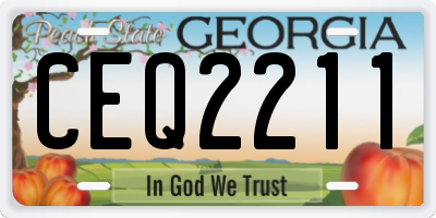 GA license plate CEQ2211