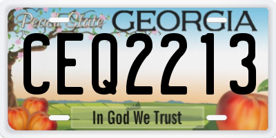 GA license plate CEQ2213