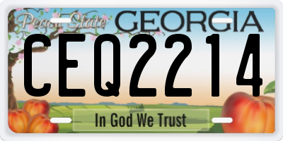 GA license plate CEQ2214