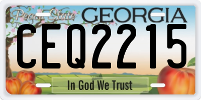 GA license plate CEQ2215