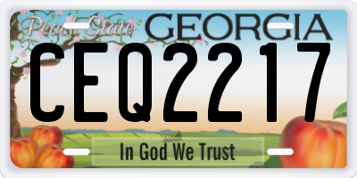 GA license plate CEQ2217