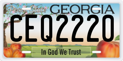 GA license plate CEQ2220