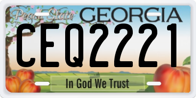 GA license plate CEQ2221