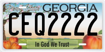 GA license plate CEQ2222