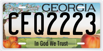 GA license plate CEQ2223