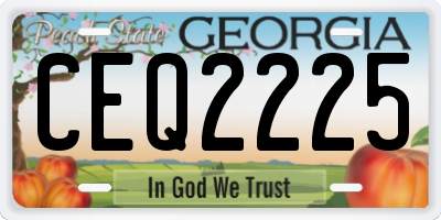 GA license plate CEQ2225