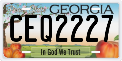 GA license plate CEQ2227