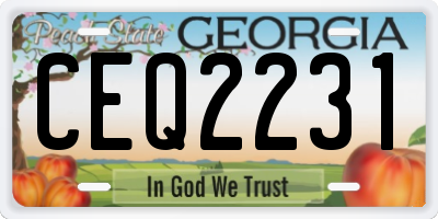 GA license plate CEQ2231