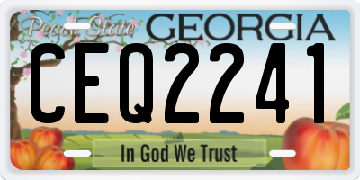 GA license plate CEQ2241