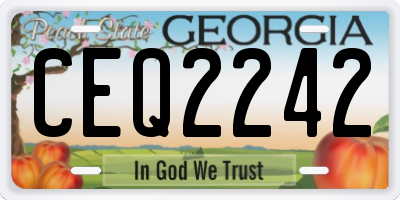 GA license plate CEQ2242