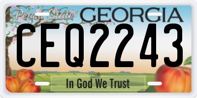 GA license plate CEQ2243