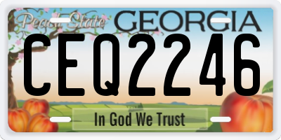 GA license plate CEQ2246