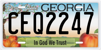 GA license plate CEQ2247
