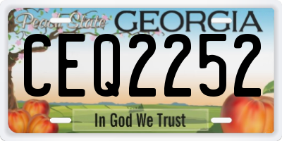 GA license plate CEQ2252