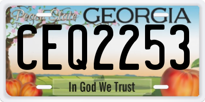 GA license plate CEQ2253