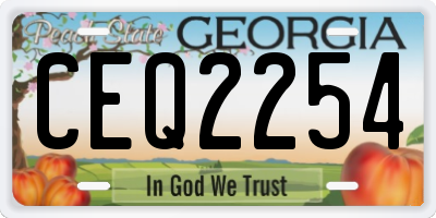 GA license plate CEQ2254