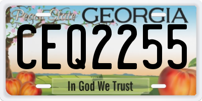 GA license plate CEQ2255