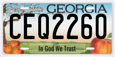GA license plate CEQ2260
