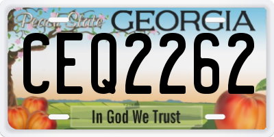 GA license plate CEQ2262