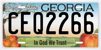 GA license plate CEQ2266