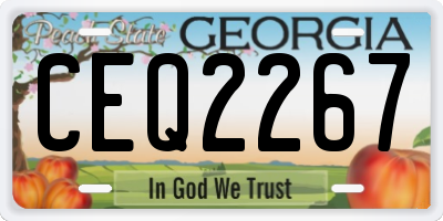GA license plate CEQ2267