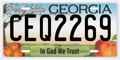 GA license plate CEQ2269