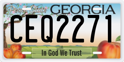 GA license plate CEQ2271