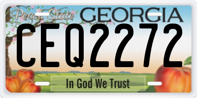 GA license plate CEQ2272