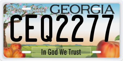 GA license plate CEQ2277