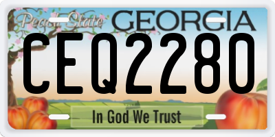 GA license plate CEQ2280