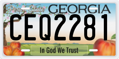 GA license plate CEQ2281