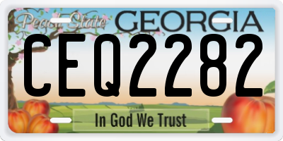 GA license plate CEQ2282